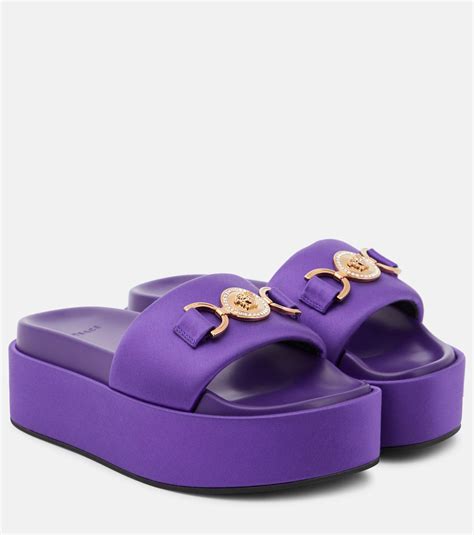 versace medusa head beach slides price|Versace double platform pumps medusa.